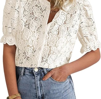 Blusa tipo bordada de veranos de amazon