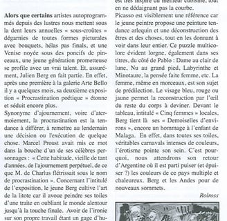 article de presse de Rollross sur l'artiste Julien Berger BERG