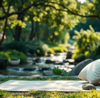 Middle-aged person meditating, practicing mindfulness to manage anxiety