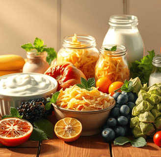 Woman in her 40s choosing essential nutrients: shopping cart filled with calcium-rich dairy, omega-3