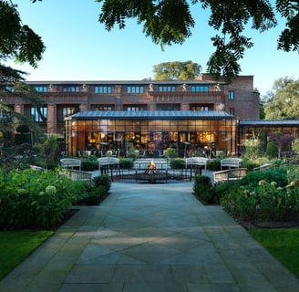 The Grove Hotel's yard in UK