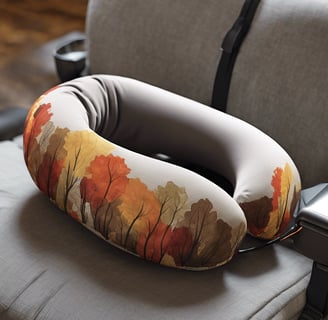 a neck pillow with fall colors