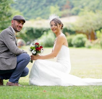 photo d'un couple de mariés près de beaune