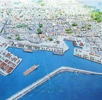 a drawing of Latakia Port