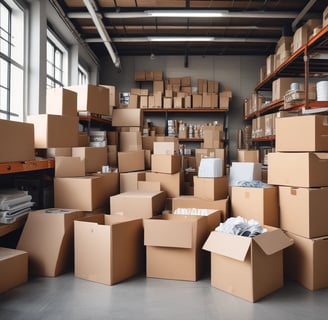A street vendor selling a variety of colorful plastic household items from the back of a small truck. Various kitchenware and containers, including baskets, buckets, and strainers, are stacked and hung for display. A young boy stands nearby, observing the items.