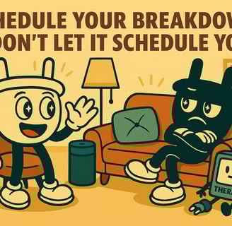 Funny AI life advice comic featuring cartoon characters Plugsy and Smugsy. Smugsy plays a sarcastic 