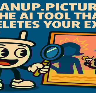 Cartoon-style illustration of Plugsy, a cheerful plug character, using a magnifying glass to erase a