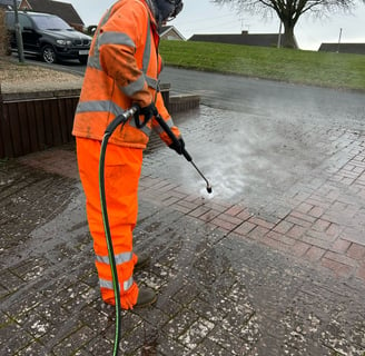 using a pressure washer