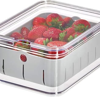 a container of strawberries