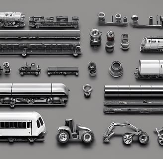 rolling stock parts on a floor