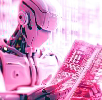 a robot with a clinical folder with sensitive data in his hands