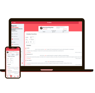 a laptop and a phone are shown with screen of Eligible 4 app trial list view page