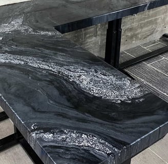 Grey, and black epoxy countertop