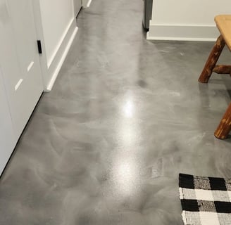 Grey one pigment metallic epoxy flooring