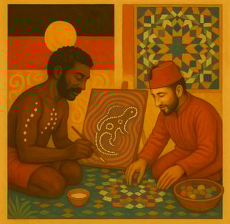Aboriginal and moroccan art