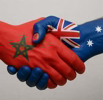 moroccan and australian shaking hands