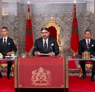 Kking mohamed vi with prince moulay rachid and hassan