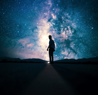 A guy walking at night