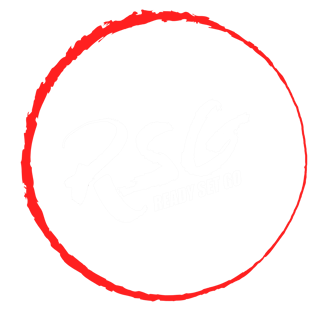 a red and white logo with the words rslg ready set up
