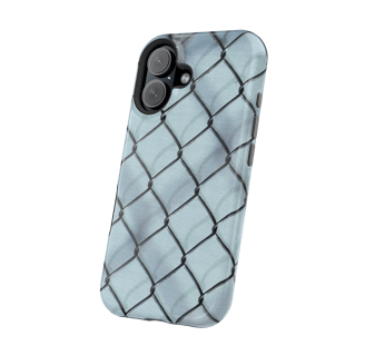 Gridlock Phone Case with a bold, chain-link fence design, blending urban grit and geometric pattern