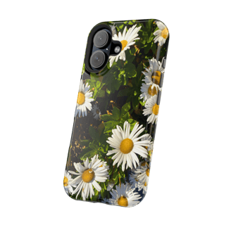 Daisies Phone Case featuring a vibrant close-up of blooming white daisies with yellow centers
