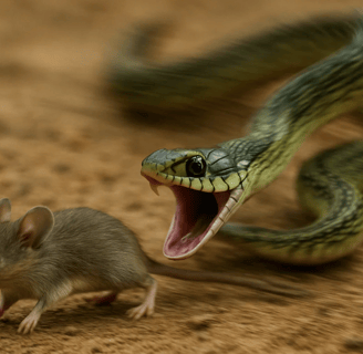 Un serpent attaque une souri pour la journées mondiale des serpents.
