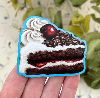 Vinyl sticker of a piece of cake