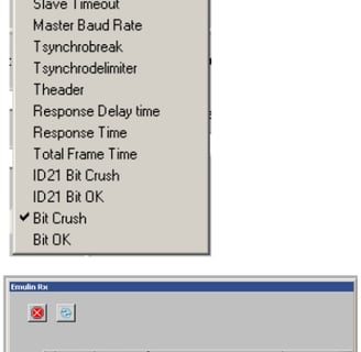 LIN Emulator manual control panel showing how low level can be the LIN testing