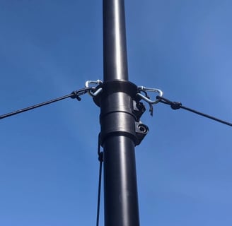 Pro Antennas guy ring on a telescopic mast