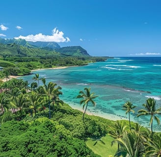 Vue panoramique sur Hawaii par beau temps