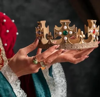 A Woman Holding the King's Royal Tiara