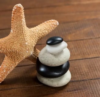Sea stone for jewelry and a starfish