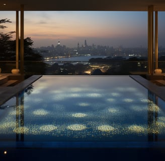 the rooftop infinity pool of The Panora Apartment in Pattaya South, Thailand