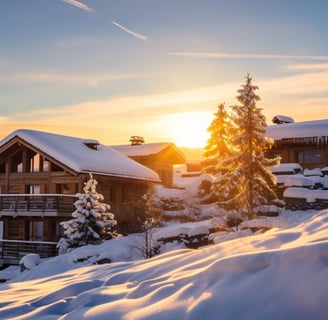 Residence Les Ecrins on the snowy mountains of Ancelle, France