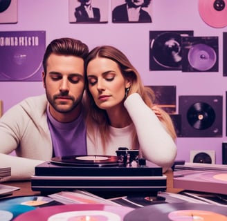 creative songwriting paar beim liebeslied geschenk hören