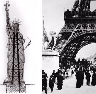 Structure for the Statue of Liberty (1883) and Eiffel Tower (1889)
