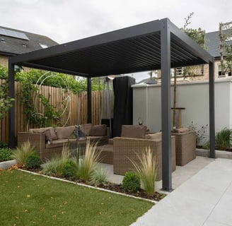 pergola en aluminium indépendante dans le jardin