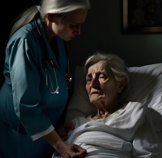 a nurse and a nurse in a hospital bed