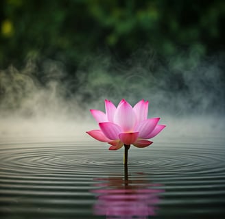 a pink lotus flower in the water