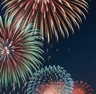 a group of people watching fireworks in the sky
