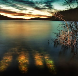 Sonnenaufgang am Schluchsee langzeitbelichtet mit Filtern