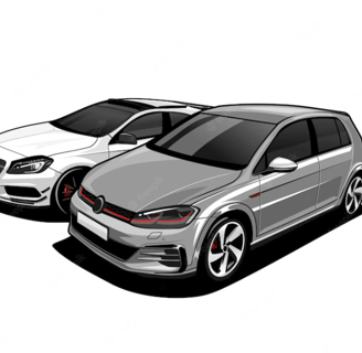 ilustração de dois carros