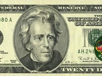 US 20 Dollar Del Monte Error bill