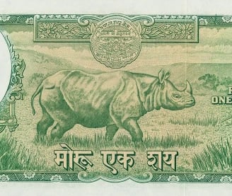 Nepal Banknote 100 Rupees Rhinoceros