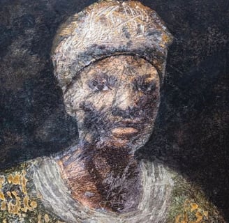 Eliza – large-format portrait in ink and paint on metal from the African Queen Art Collection by Martin Osner