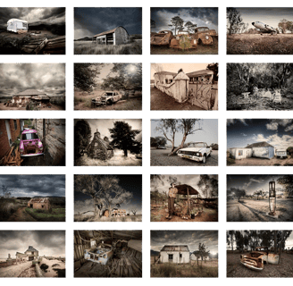 Abandoned print collection by fine art photographer martin osner, a contact sheet of forty prints