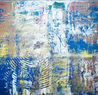 a painting of a man with a striped shirt