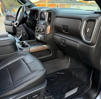 detailed front seat of truck on passenger side