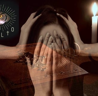 a woman with her hands on her face and hands covering her face