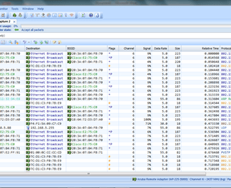 Omnipeek window with packets